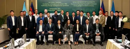 Participants attending the training exercise in Cambodia